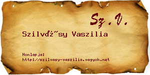Szilvásy Vaszilia névjegykártya